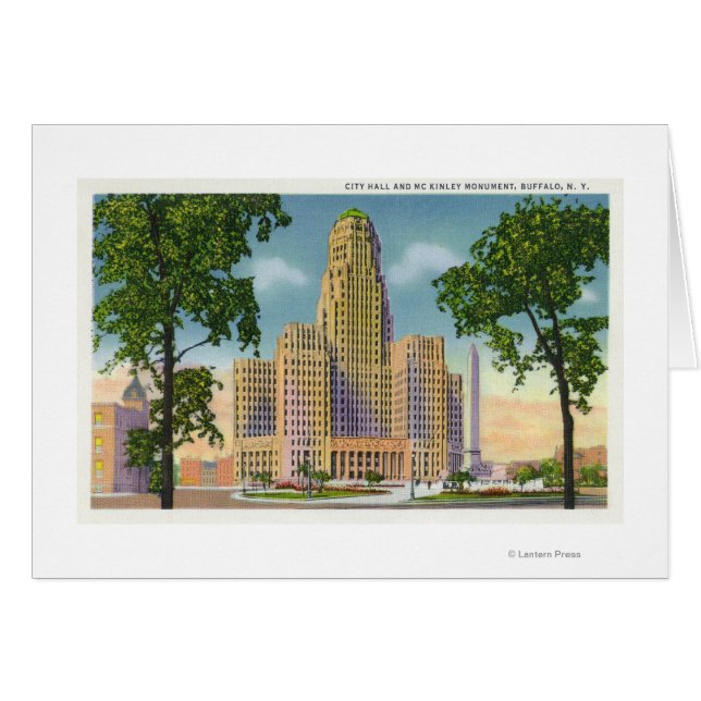 Exterior View of City Hall & McKinley Hälsningskort (Framsidan Horizontal)