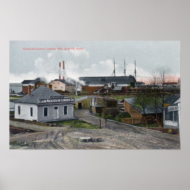 Exterior View of Clark-Nickerson Lumber Co Poster (Framsidan)