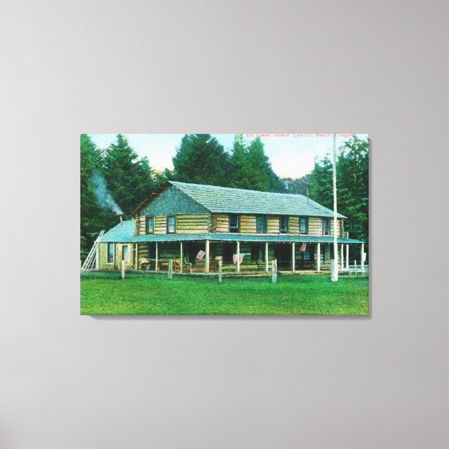 Exterior View of Elk Bäck Tavern Canvastryck (Framsida)