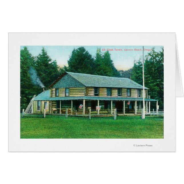 Exterior View of Elk Bäck Tavern Hälsningskort (Framsidan Horizontal)