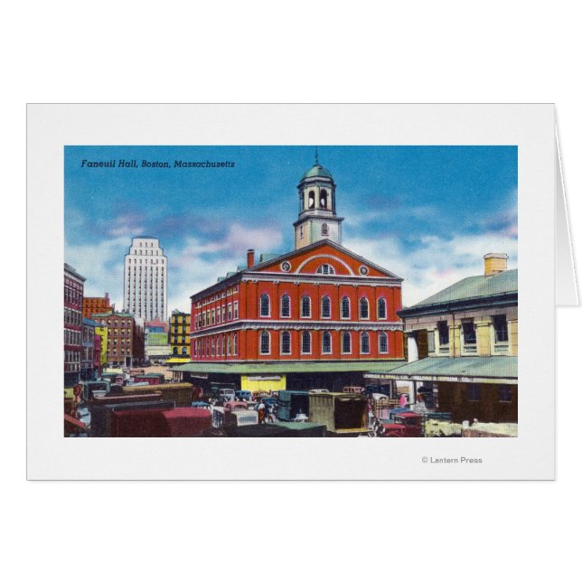 Exterior View of Faneuil Hall Hälsningskort (Framsidan Horizontal)