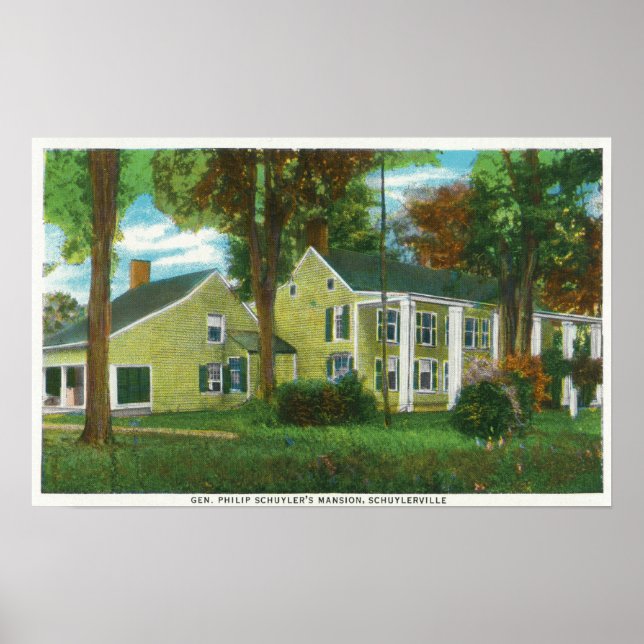 Exterior View of Gen Philip Schuylers mansion Poster (Framsidan)