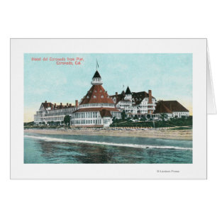 Exterior View of Hotel del Coronado från Pier Hälsningskort