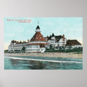 Exterior View of Hotel del Coronado från Pier Poster