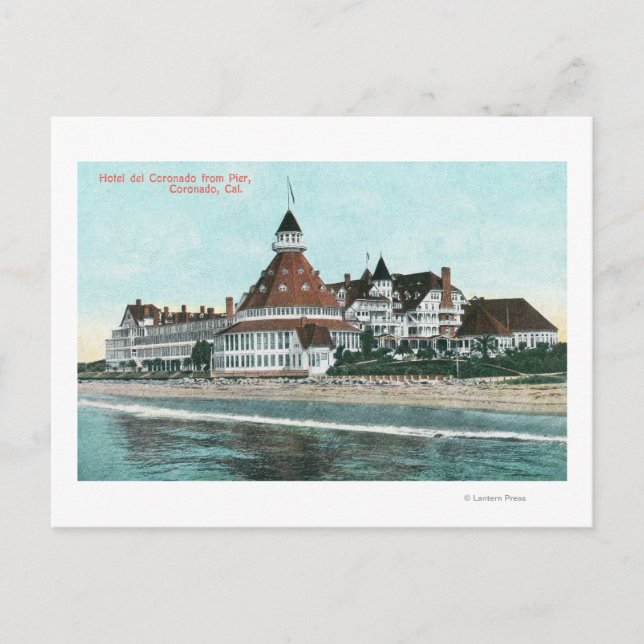 Exterior View of Hotel del Coronado från Pier Vykort (Framsida)