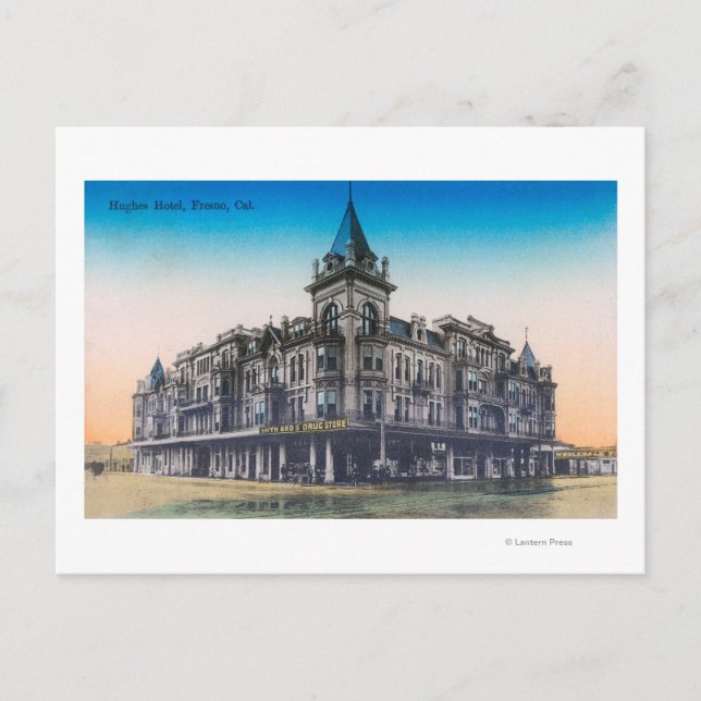 Exterior View of Hughes HotelFresno, CA Vykort (Framsida)