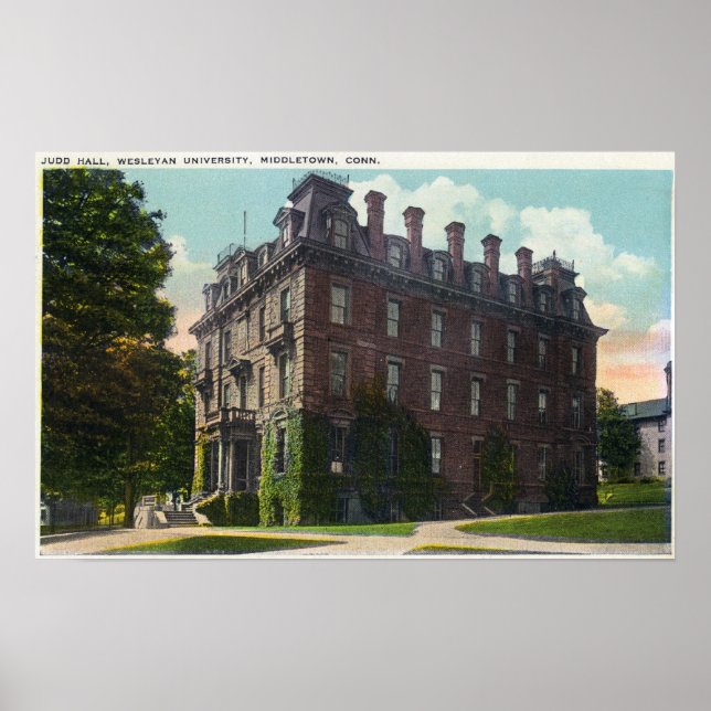 Exterior View of Judd Hall, Wesleyan Universiteten Poster (Framsidan)