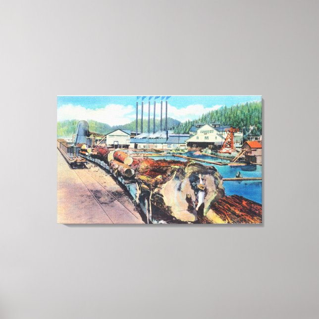 Exterior View of Pacific Lumber Co, Redwood Canvastryck (Framsida)