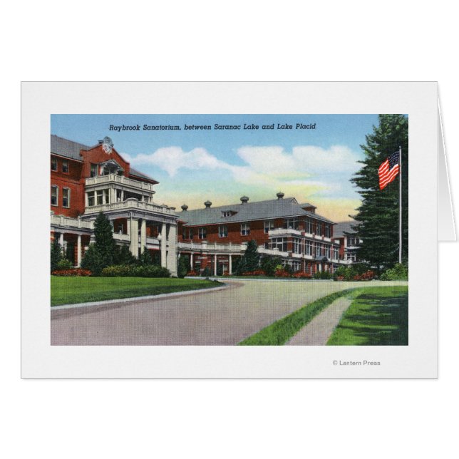 Exterior View of Raybrook Sanatorium Hälsningskort (Framsidan Horizontal)