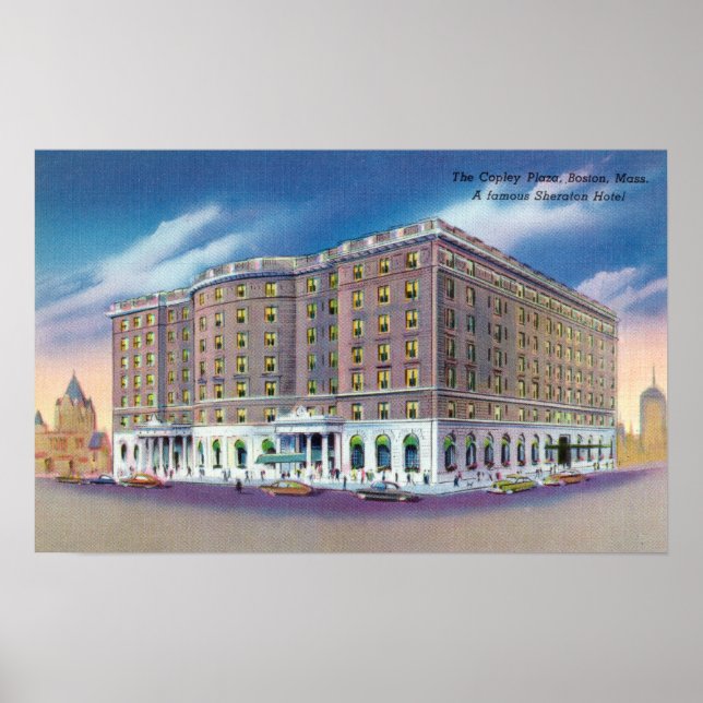 Exteriör View of Sheraton Hotel in Copley Poster (Framsidan)
