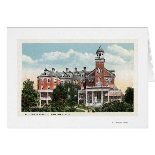 Exterior View of St. Vincent Hospital Hälsningskort (Framsidan Horizontal)