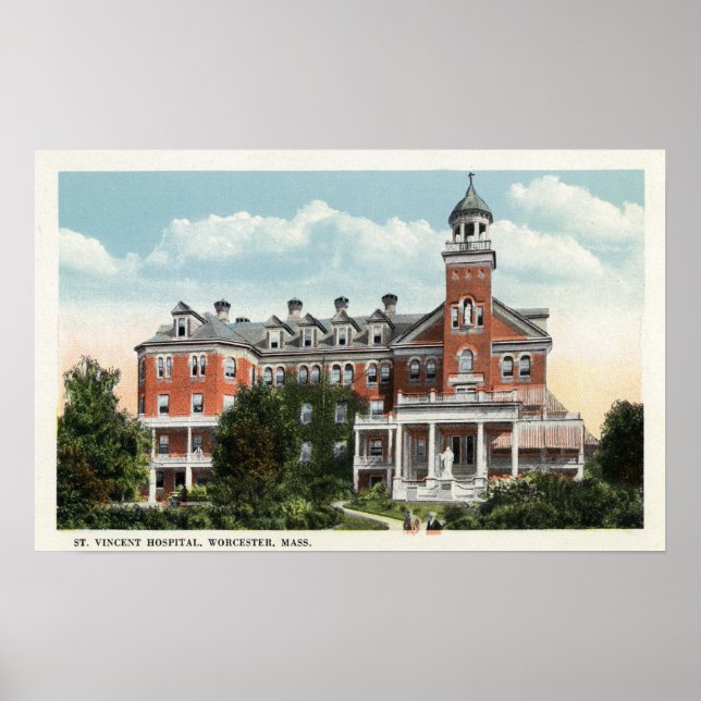 Exterior View of St. Vincent Hospital Poster (Framsidan)