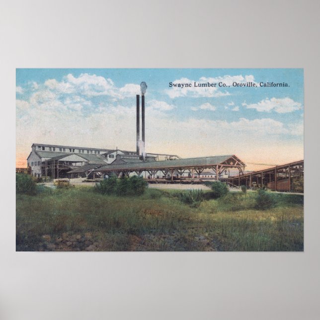Exterior View of Swayne Lumber CoOroville, CA Poster (Framsidan)