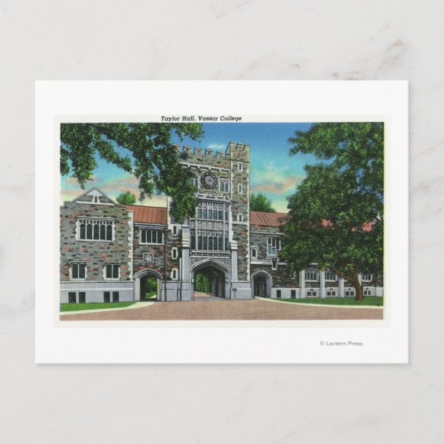 Exterior View of Taylor Hall, Vassar College Vykort (Framsida)