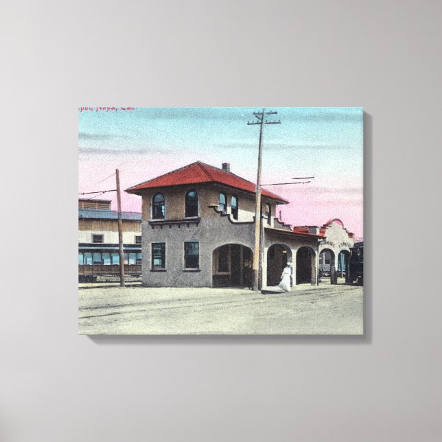 Exterior View of the Electric Depot Napa, CA Canvastryck (Framsida)