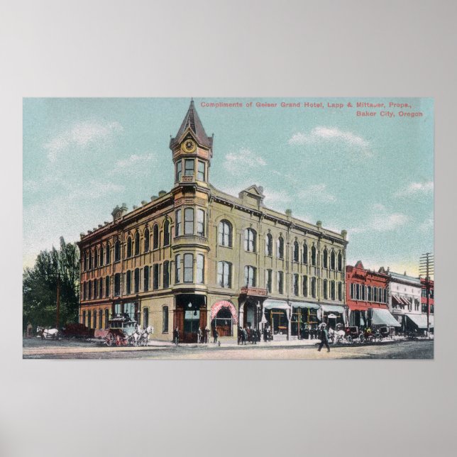 Exteriör View of the Geiser Grand Hotel Poster (Framsidan)