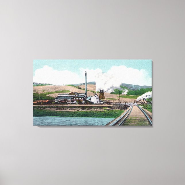 Exteriör View of the George Palmer Lumber Co. Canvastryck (Framsida)