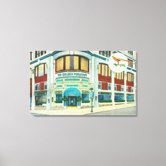 Exteriör View of the Golden Pheasant Canvastryck (Framsida)