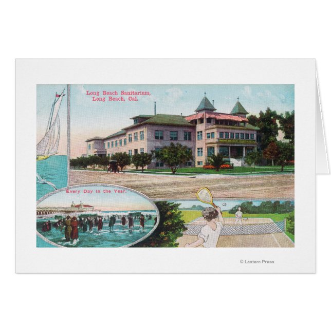 Exterior View of the Long Beach Sanitarium Hälsningskort (Framsidan Horizontal)