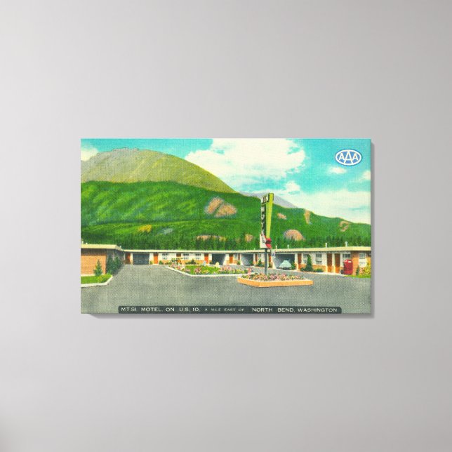 Exteriör View of the Mt. Si Motel Canvastryck (Framsida)