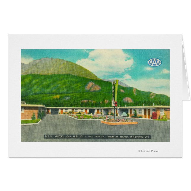 Exteriör View of the Mt. Si Motel Hälsningskort (Framsidan Horizontal)