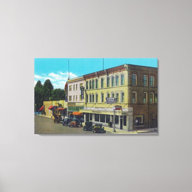 Exterior View of the Palace HotelUkiah, CA Canvastryck (Framsida)