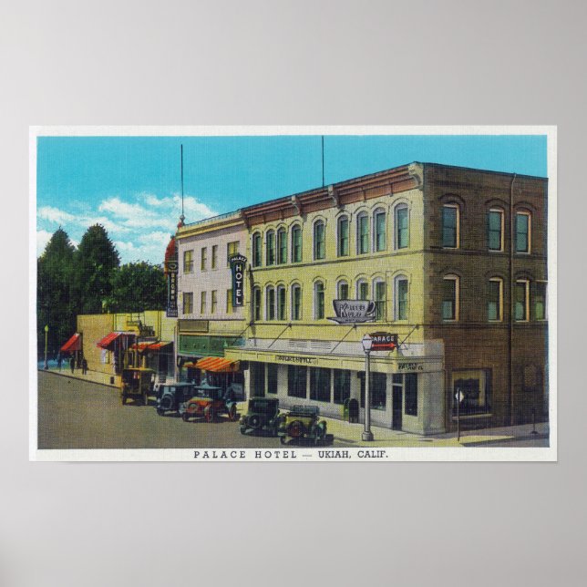 Exterior View of the Palace HotelUkiah, CA Poster (Framsidan)