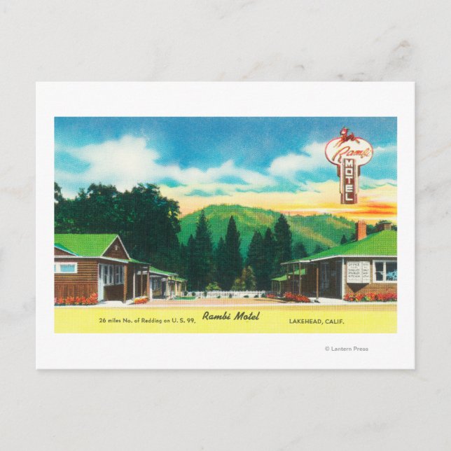Exteriör View of the Rambi Motel Lakehead, CA Vykort (Framsida)
