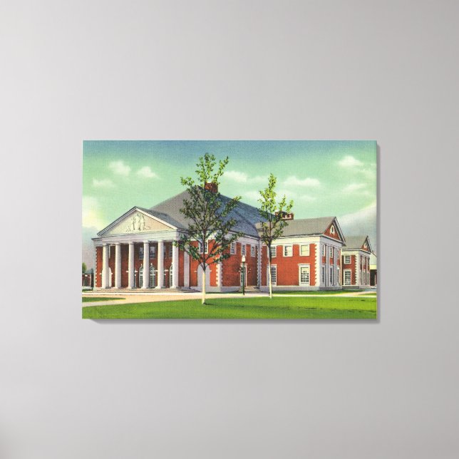 Exteriör View of the Saratoga Spa Theater Canvastryck (Framsida)