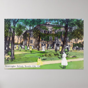 Exteriör View of Washington School Poster