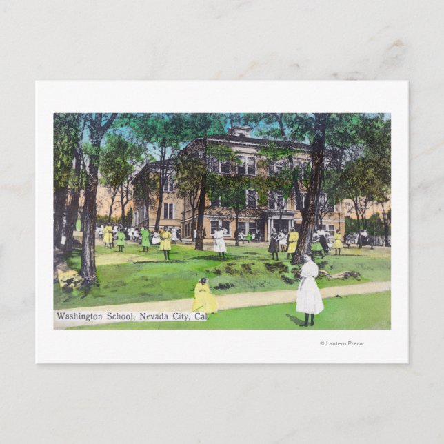 Exteriör View of Washington School Vykort (Framsida)