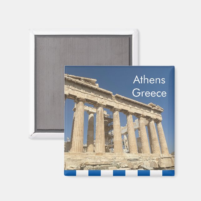 Exteriör vy av Athens antika ruiner Magnet (Front/Back)
