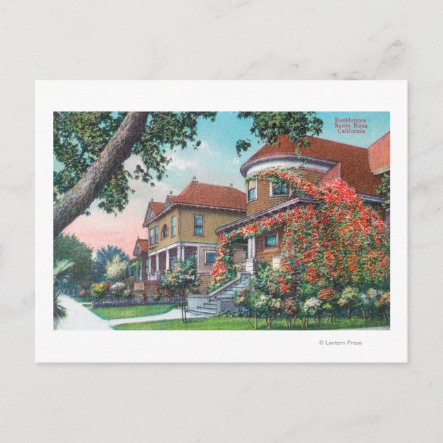 Exteriör vy av ett typiskt residens vykort (Framsida)