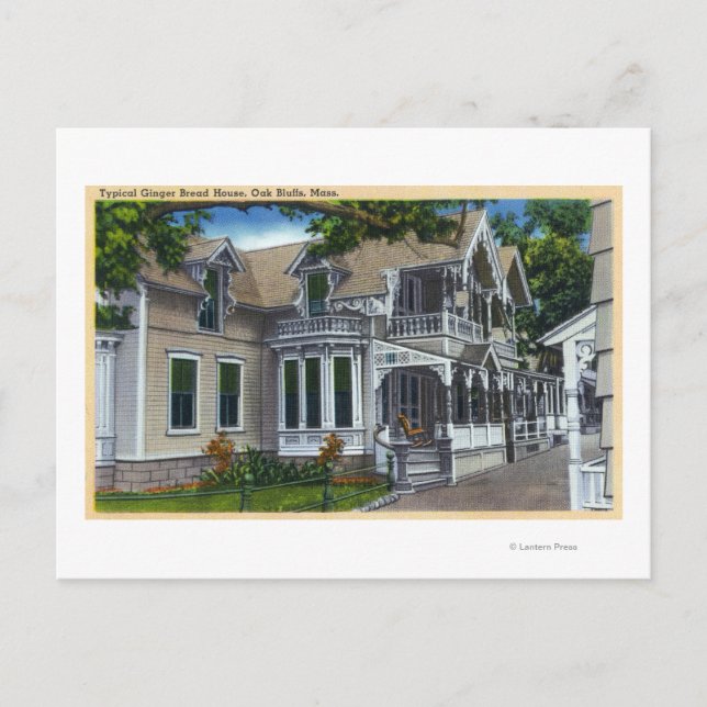 Exteriörvy av ett typiskt pepparkakshus vykort (Framsida)