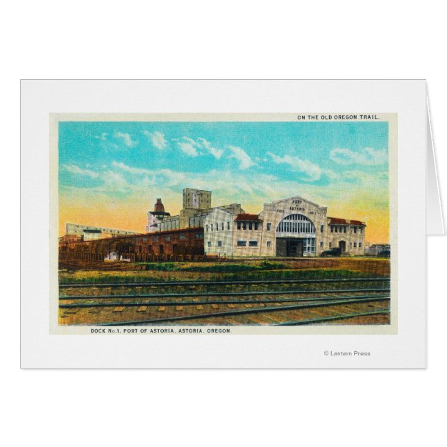 Exterivy över hamnen i Astoria Dock Byggnad Hälsningskort (Framsidan Horizontal)