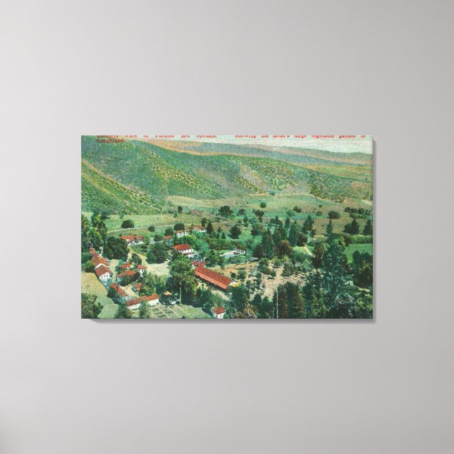 Exterivy över Paraiso Hett Vår och trädgårdar Canvastryck (Framsida)