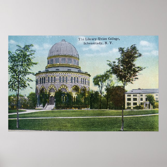 Exterivy över Union College Bibliotek Poster (Framsidan)
