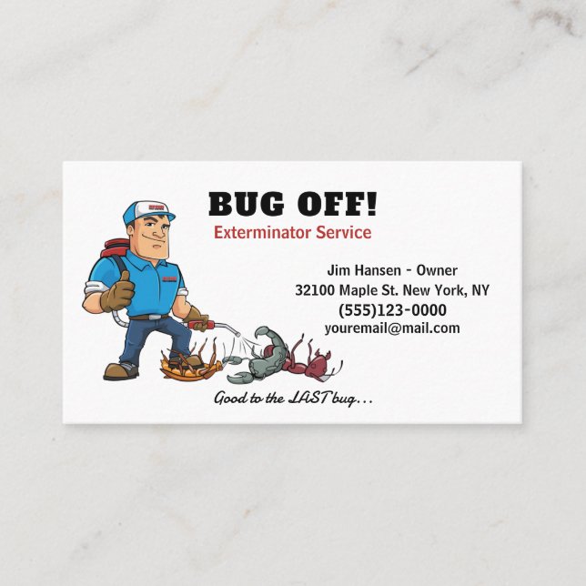 Exterminator Kryp och Pest Control Service Visitkort (Framsida)