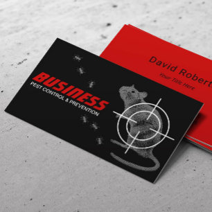 Exterminator Pest Control Professionell Black & Re Visitkort