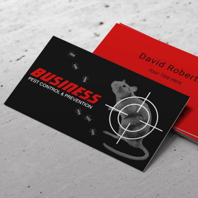 Exterminator Pest Control Professionell Black & Re Visitkort (Skapare uppladdad)