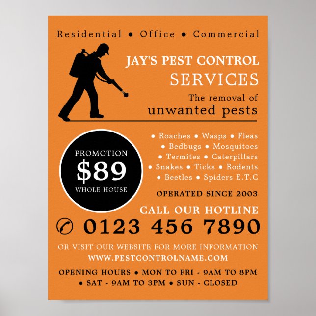 Exterminator, reklam för bröstkontroll poster (Framsidan)