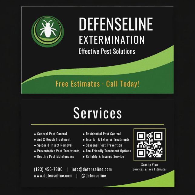 Exterminator Service QR Code Professional  Visitkort (Skapare uppladdad)