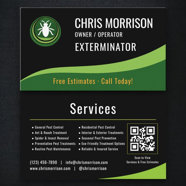 Exterminator Service QR Code Visitkort (Skapare uppladdad)