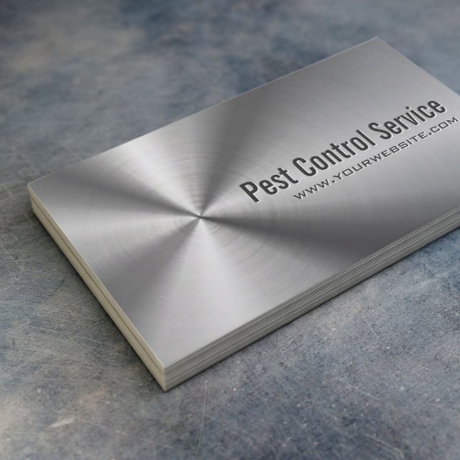 Exterminator Stainless Steel Metall Pest Control Visitkort (Skapare uppladdad)
