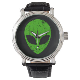 Extern grönt, huvud ufo science fiction-utvinning armbandsur