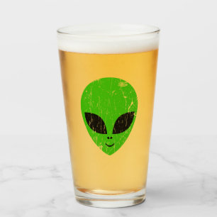 Extern grönt, huvud ufo science fiction-utvinnings glaskopp