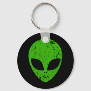Extern grönt, huvud ufo science fiction-utvinnings nyckelring