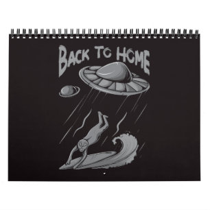 Extern surfing illustration med hemmet kalender