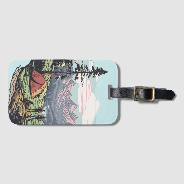 Extern, unik bild, retrografik/vintage bagagebricka (Framsida horisontal)