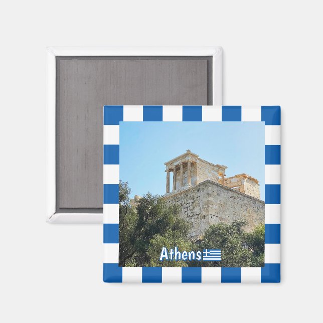 Extern vy av Akropolis i Aten, Grekland Magnet (Front/Back)